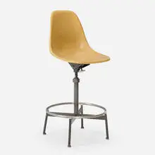 Charles and Ray Eames, Drafting stool, model 622TS, molded fiberglass, aluminum, steel