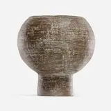 Small footed bowl by Modern, glazed stoneware with engobe decoration, sold Aug 2024