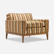 Inc. Flair, Lounge chair, c. 2005, walnut, upholstery