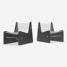 Little Mountain chairs, pair by Michael Boyd, 2013, composite, enameled aluminum, sold Aug 2024