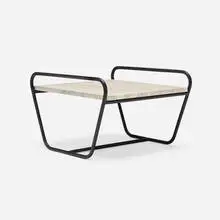 Michael Boyd, RODseries ottoman, 2012, enameled steel, travertine