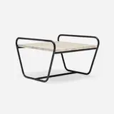 Michael Boyd, RODseries ottoman, 2012, enameled steel, travertine