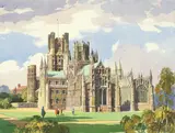 Ely cathedral by Leonard Russell Squirrell R.W.S., R.I., R.E., watercolour, sold Dec 2016