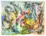 Bernard Schultze, Kraut-Garten, 1997, Aquarell, Tuschfeder und Kohle auf Papier