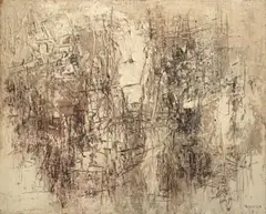 Mario Bionda, Erosione Adriatica, 1958, Mischtechnik auf Rupfen