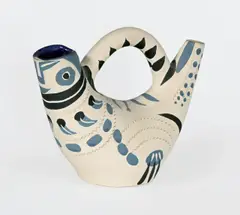 Spanish Pitcher by Pablo Picasso, 1954, Keramik, engobiert und innen glasiert. Höhe: 20,5 cm (8 ⅛ in.), sold Dec 2012