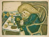 Otto Dix, Spielendes Kind, 1955, Farblithograpie auf Van Gelder Zonen-Bütten