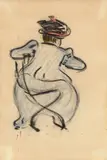 Sitzende by Heinrich Zille, Farbkreide auf Papier, sold Jun 2013