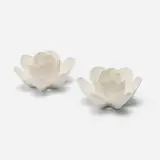 Contemporary, Lotus candle holders, pair, glazed porcelain