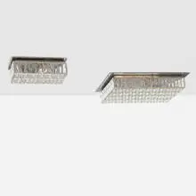 Ceiling lights, set of two by Modern, c. 1970, cut glass, aluminum, sold Aug 2024