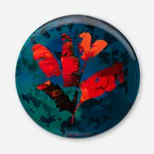 Duilio (Dubé) Barnabé, Charger, c. 1954, reverse-painted glass