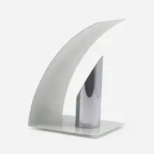 Contemporary, Table lamp, enameled aluminum, stainless steel