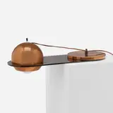 Raymor, Piano lamp, c. 1970, copper-plated steel, acrylic