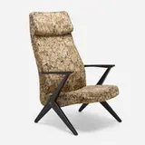 Bengt Ruda, Triva lounge chair, c. 1955, lacquered beech, upholstery, brass