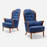 Carl Malmsten, Var Fru lounge chairs, pair