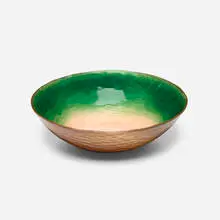 Bowl by Paolo De Poli, c. 1960, enameled copper, sold Aug 2024