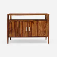 Modern, Cabinet, c. 1970, acacia, aluminum