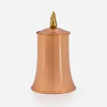 Gunnar Ander, Lidded vessel, c. 1960, copper, brass