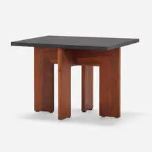 Occasional table by Phillip Lloyd Powell, c. 1965, slate, walnut, sold Aug 2024