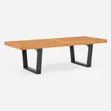 Slat bench by George Nelson & Associates, birch, lacquered wood, sold Aug 2024