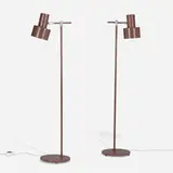 Jo Hammerborg, Junior floor lamps, pair, 1969, lacquered steel, chrome-plated metal