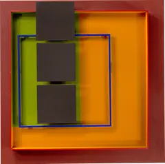 Andrzej Nowacki, Ohne Titel, 1993, Acryl auf Holzrelief auf Hartfaser montiert, im Künstlerrahmen