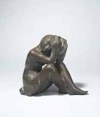 Robert Metzkes, Kleine Sitzende, 1978, Bronze mit dunkelbrauner Patina