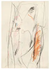 Franz Erhard Walther, Kritzelzeichnung, 1961, Beidseitige Zeichnung: Farbstift, Farbkreide, Bleistift und Gouache bzw. Farbstift und Bleistift auf Papier