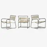 Walter Lamb, Set of three lounge chairs and coffee table base
