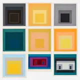Nine sample prints by Josef Albers, screenprint in colors (double-sided), sold Aug 2024