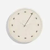 Wall clock by Modern, c. 1955, glazed ceramic, enameled aluminum, sold Aug 2024