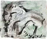 Emil Schumacher, GB-13/1999, 1999, Mischtechnik auf Packpapier