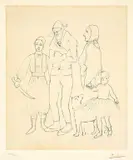 Famille des Saltimbanques by Pablo Picasso, 1904, Vernis mou und Tonplatte auf Japan, sold Jun 2009