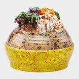 David Gilhooly, Untitled lidded vessel (Creatures in Trees)