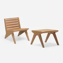 Michael Boyd, Prototype WEDGEseries Arrowhead lounge chair and ottoman, 2011, mahogany