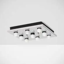 attribution Gaetano Sciolari, Ceiling lamp, c. 1975, chrome-plated steel