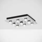 attribution Gaetano Sciolari, Ceiling lamp, c. 1975, chrome-plated steel