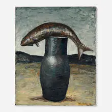 Stephanus Heidacker, Stillleben in einer Landschaft, oil on linen