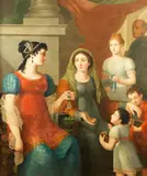 French School, Portrait of Cornelia, mother of the Gracchi, oil on canvas