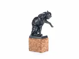 Wera von Bartels, patinated bronze model of a panther, patinated bronze