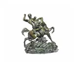 Antoine-Louis Barye, patinated bronze figural group of 'Thesee Combattant le Centraure Bienor' cast by Barbedienne