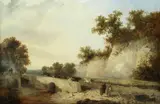 Edward Charles Williams, Stone quarry in the Forest of Dean, indistinctly signed with initials (lower left), oil on canvas