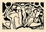 Wilhelm Morgner, Große Kreuzigung, Um 1913, Holzschnitt auf bräunlichem Papier
