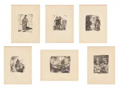 Max Beckmann, Sechs Lithographien zum Neuen Testament, 1911, 6 Blatt: 5 Lithografien auf dünnem Bütten, 1 Lithografie auf festem Japan; mit doppelseitigem typografischen Titelblatt
