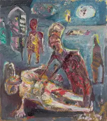 Werner Liebmann, Kleiner Mord, 1991, Öl auf Leinwand