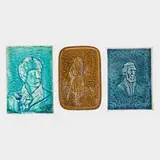 Hugh C. Robertson for Chelsea Keramic Art Works, Three small wall-hanging portrait tiles