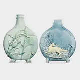 Hugh C. Robertson for Chelsea Keramic Art Works, Two flask-shaped vessels