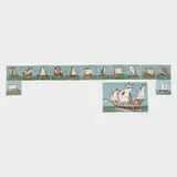 Grueby Faience Company, Rare cuerda seca nineteen-tile ship frieze