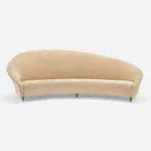 Federico Munari, Sofa, c. 1955, upholstery, brass