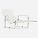 Chaise lounge by attribution Charles Hollis Jones, c. 1975, acrylic, bronze, sold Aug 2024
